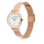 Đồng hồ Petite Roman Numerals Date - Vàng hồng