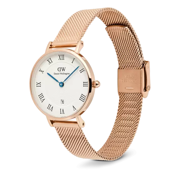 Đồng hồ Petite Roman Numerals Date - Vàng hồng