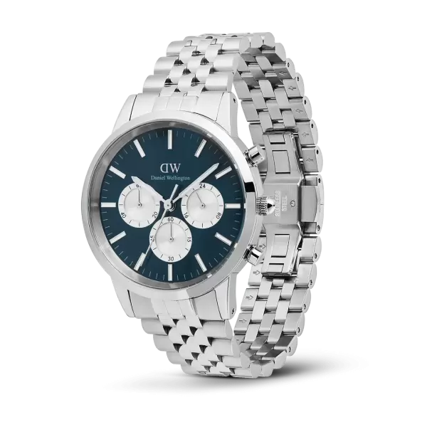 Đồng hồ Iconic Chronograph Arch 5-Link Arctic Panda - Bạc